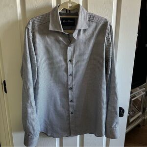 Robert Graham Men's Black and White Button Down Shirt